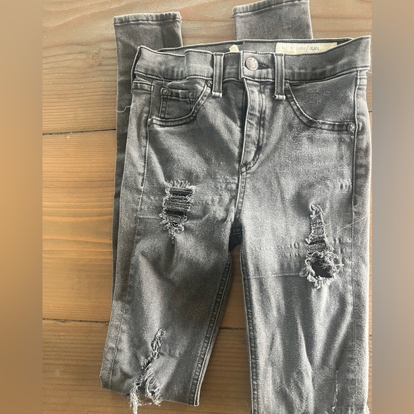 rag & bone Denim - Rag & Bone Distressed High-rise Legging Denim Charcoal Grey Size 25